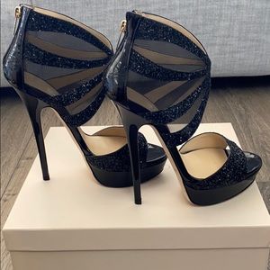 Jimmy Choo Liv Stiletto Platform Sandals, Size 40